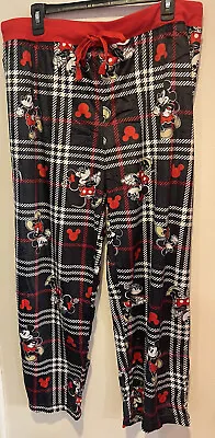 Disney MICKEY & MINNIE MOUSE Super Soft Fleece Junior Plaid Pajama Pants Size 2X • $19.99
