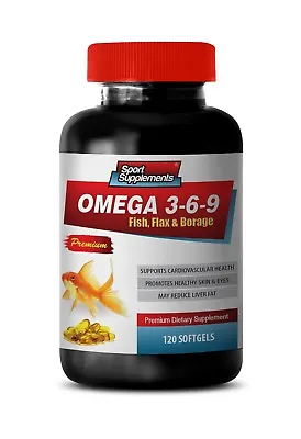 $18.65 • Buy Memory Supplement - OMEGA 3 6 9 Fish Oil 1200mg - Clear Skin Acne 1 Bottle