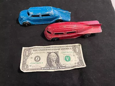 2 -Vintage 1930s MANOIL # 706 & #705 - Metal Toy Car Futuristic Zeppelin Bus 6” • $49.95