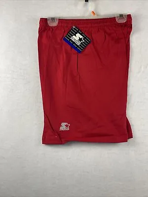 Vintage Y2K Starter Gym Shorts Mens Size M Red Cotton Embroidered Logo BRAND NEW • $13.74