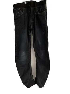 £15 • Buy Mens CRAFTED Jeans Twisted Legs Ribbed Waist And Cuffs Size 32. Dark Navy. Used