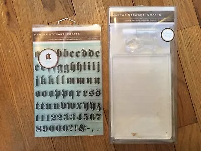 Martha Stewart Crafts Clear Acrylic 4x6 Stamp Mount & Halloween Typeface Stamps • $27.50