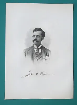 JOHN KEATOR Pennsylvania Lawyer Lodge Of Masons Master - 1898 Portrait Print • $15.30