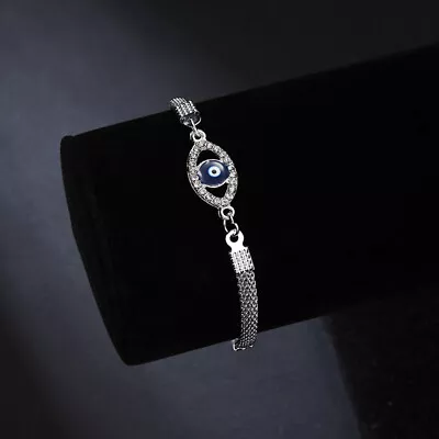$2.44 • Buy Turkish Hamsa Lucky Evil Eye Bracelet Silver Zircon Bangle Elegant Women Jewelry