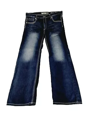 Buckle BKE Tyler Jeans Mens Size 38L Blue Denim Loose Straight Leg Dark Wash • $27.77