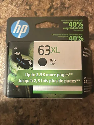 Genuine HP 63XL Black Ink  Cartridge EXP 2025 New Sealed Retail Boxed • $43.59