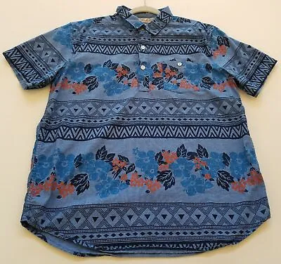 Modern Amusement Shirt Men’s Large L Floral Geometric Short Sleeve Hawaiian Camp • $15.29