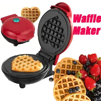 350 W Mini Waffle Maker Electric Pancake Machine Non Stick Breakfast Waffle Cake • £10.99