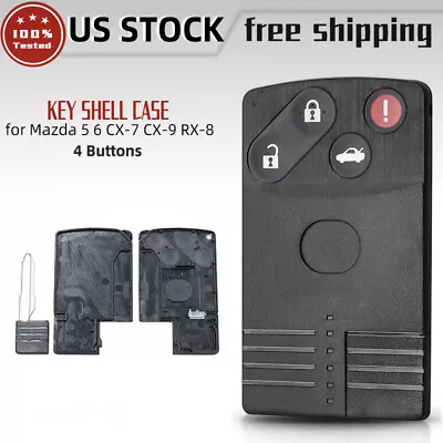 For Mazda 5 6 CX-7 CX-9 RX-8 Miata 4Button Smart Card Remote Key Shell Case Fob • $10.70