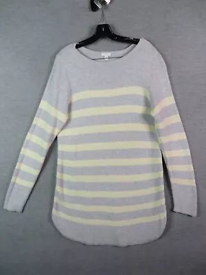 J Jill Womens Sweater Tall Large LT Gray Stripe Long Sleeve Knit Dress Tunic • $29.99