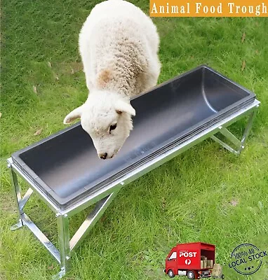 Feed Trough With Bracket 102cm Long Feeder Hay Grain Chaff Stable Horse Goat • $118.98