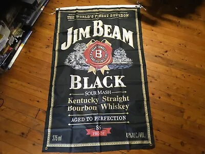 $42 • Buy Jim Beam Black Bourbon Bar Poster Man Cave Flag Tennessee Whiskey Home Decor 