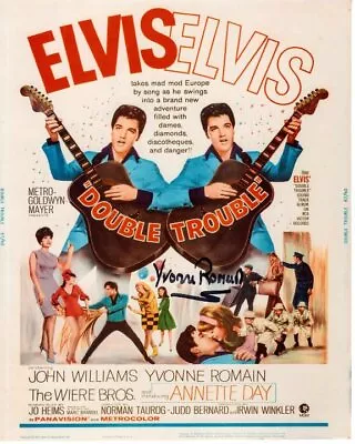 YVONNE ROMAIN Signed Autographed 8x10 DOUBLE TROUBLE W/ ELVIS PRESLEY Photo • $252.90