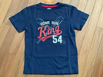 New Gymboree Boys Navy Home Run King Over The Fence Tee Shirt Size 5 5T • $14.50