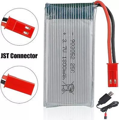 $19.85 • Buy 1800mah 1S 3.7V Lipo Battery 25C JST Plug USB Charger For RC Drone Quadcopter US