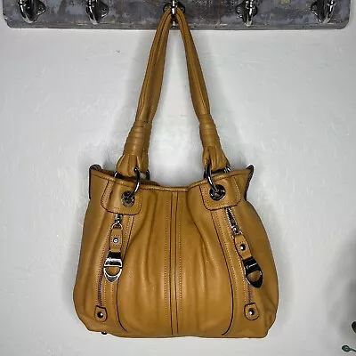 B. Makowsky Durango Pebble Leather Tote Bag Mustard Color • $49