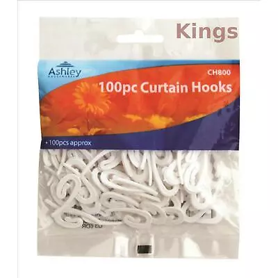 '1 50''s 100''s Curtain Hooks White New White Nylon Hooks Curtain Back Hooks' • £1.78