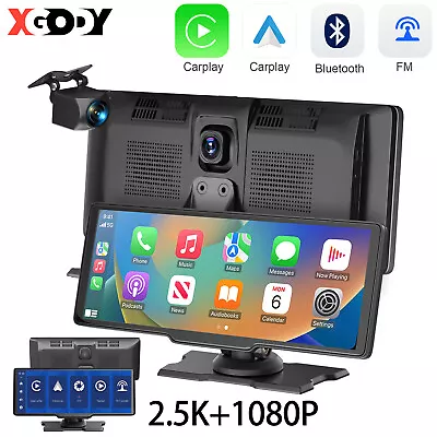 $158.68 • Buy 10.26  2.5K Dash Cam Front And Rear Reverse Camera Wireless CarPlay Android Auto