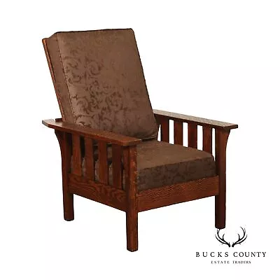 J.M. Young Antique Mission Oak Reclining Morris Chairx • $2795