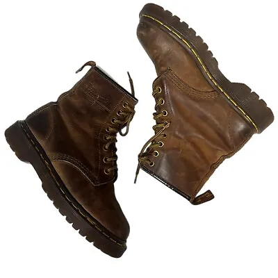 Vintage Doc Dr Martens Boots Brown Made In England UK Sz 3 • $40