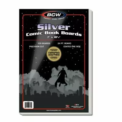 100 BCW SILVER AGE SIZE COMIC BOOK BACKING BOARDS 7  X 10-1/2  Storage Backer • $19.99