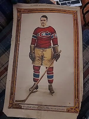 1928 Albert Leduc Nhl Hockey La Presse Poster Print Photo Montreal Canadiens Ahl • $65.55