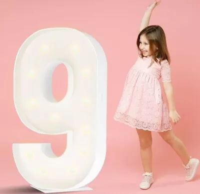 Marquee Number With Lights Foam Board Cut Out For 9th Birthday/Anniversary 3FT  • £19.27