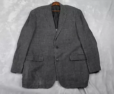 Calvin Klein Blazer Men's 48L Linen Unlined Gray Heather Unlined Coat Jacket • $34.88
