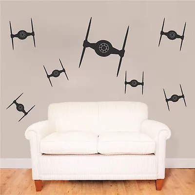 Tie Fighter Bedroom Kit Decals Star Wars Wall Decals Empire Wall Stickers G93 • $39.95