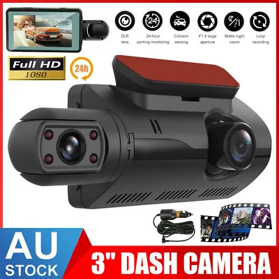 $36.95 • Buy HD 1080P Car DVR 3  Lens Dash Cam Front And Rear Video Recorder Camera G-sensor
