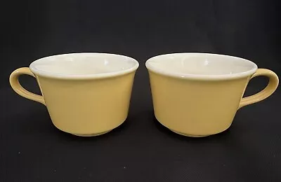 Set Of 2 Vintage MCM Yellow Coffee Mug Tea Cup USA 2.5  8oz • $15