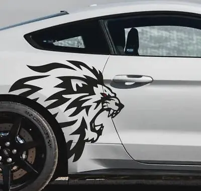 2 PCS Graphics Lion Head Sticker Decal For Ford Mustang Rear Wheel Fender Decal • $59.99