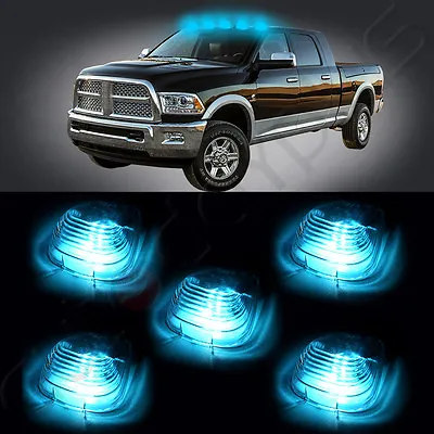 5x Smoke +Ice Blue LED Cab Roof Marker Light For Ford F-250 F-350 Super Duty • $10.88