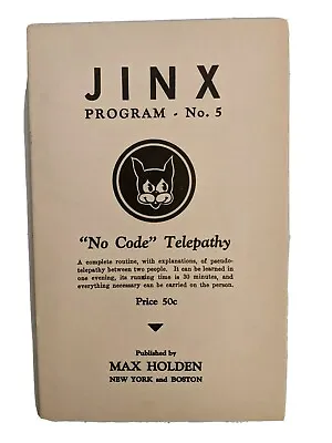 Vtg Magic Book Telepathy Two Person No Code Jinx Program No. 5 By Max Holden • $14.97