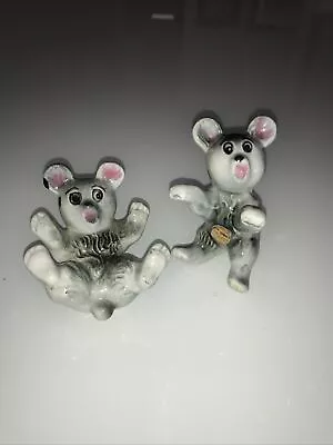 Gray Bears Playing Salt And Pepper Shakers Made In Japan Vintage  • $7