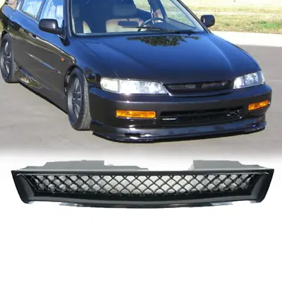 Fit 1994-1997 Honda Accord Black Mesh Hood Front Bumper Grille Grill Replacement • $25.99