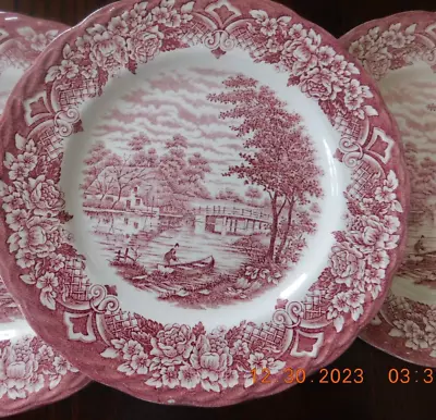  HOMELAND W.H. Grindley Red Staffordshire England Cups / Saucers /Plates • $25