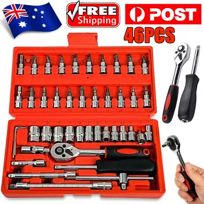 46PCS Screwdriver Wrench Socket Set Ratchet Screwdriver Bit Torx Car Repair Tool • $17.85