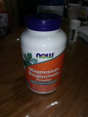 NOW FOODS Magnesium Bisglycinate Powder - 8 Oz. Brand NEW  • $9.99