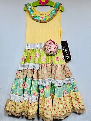 NWT Mustard Pie  Andalusia  Sleeveless Ruffled Tiered Skirt McKenna Dress 8 Girl • $59.99