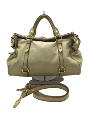 $227.77 • Buy MIU MIU ◆Shoulder Bag / Leather / YLW / Plain Color // 2WAY VITELLO LUX