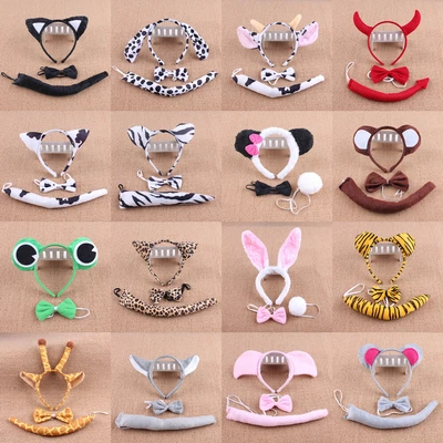 £4 • Buy Animal Ears Headband & Tail Safari Fancy Dress Costume Book Day Unisex Outfit