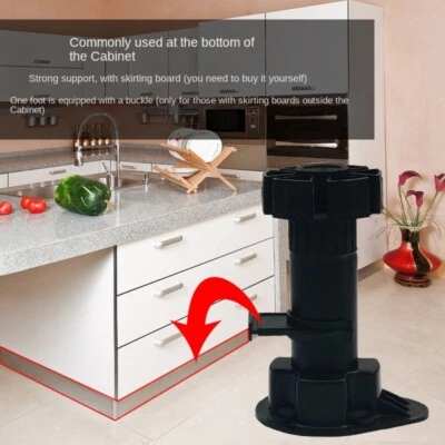 $12.27 • Buy 4pcs Adjustable Height Cupboard Foot Cabinet Leg For Kitchen Bathroom AU