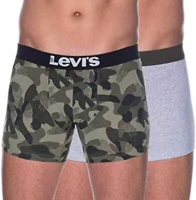 Levis Boxers 2 Pack  Mens Trunks Bottoms Underwear 2XL KHAKI GREY B253-1 • £19.95