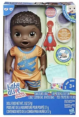 Baby Alive Super Snacks Snackin Luke C1882 African American Doll 2017 NIB • $79