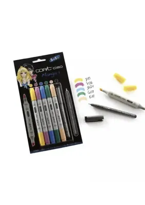 Copic Ciao 5+1 Manga 1 Set Twin Tipped Markers Plus 0.3 Fineliner For Manga Art • £14.50