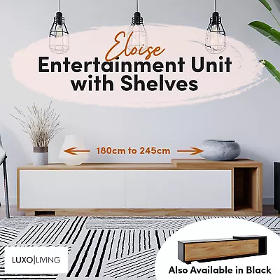 $379 • Buy 245cm Expandable TV Stand Entertainment Unit Cabinet With Shelves And Drawers