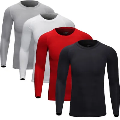 Men's Compression Classic Thermal Underwear Crew Top Winter Warm Tops Shirt US • $12.89
