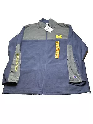 Champion MICHIGAN WOLVERINES Full Zip Polyester Fleece Tech Jacket XXL • $36.99