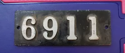 Vintage Gamewell Other Fire Police Box Number Plate Embossed 6911 Aluminum Metal • $5